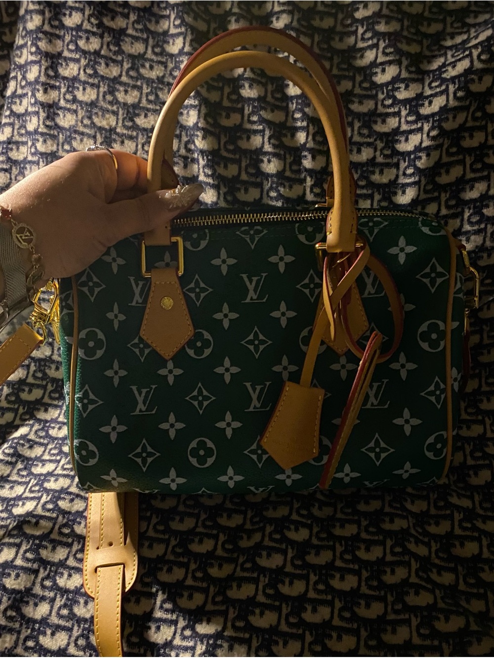 Louis Vuitton Green Monogram Canvas Satchel